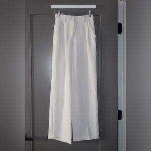 Aritzia Cream Wide-Leg Pants